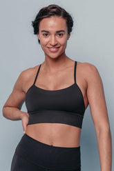 Fit Racerback Sports Bra - Black-Araa Active